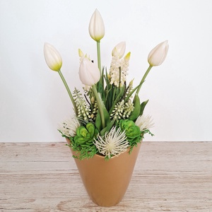 Tavaszi tulipános asztaldísz - otthon & életmód - dekoráció - asztal és polc dekoráció - asztaldísz - Meska.hu