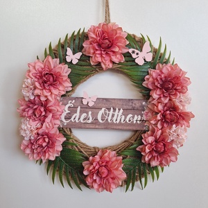 Virágos ajtó- és fali dekoráció - otthon & életmód - dekoráció - ajtó- és ablak dekoráció - ajtódísz & kopogtató - Meska.hu