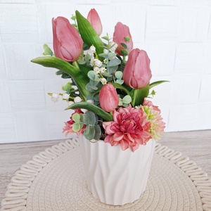 Tavaszi tulipános asztaldísz II. - otthon & életmód - dekoráció - asztal és polc dekoráció - asztaldísz - Meska.hu