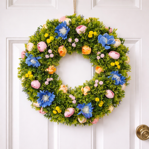 Virágos ajtódísz, Otthon & Életmód, Dekoráció, Ajtó- és ablak dekoráció, Ajtódísz & Kopogtató, Virágkötés, MESKA