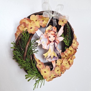 Tündéres ajtódísz hortenziával - otthon & életmód - dekoráció - ajtó- és ablak dekoráció - ajtódísz & kopogtató - Meska.hu