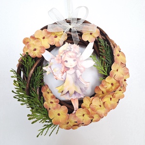 Tündéres ajtódísz hortenziával - otthon & életmód - dekoráció - ajtó- és ablak dekoráció - ajtódísz & kopogtató - Meska.hu