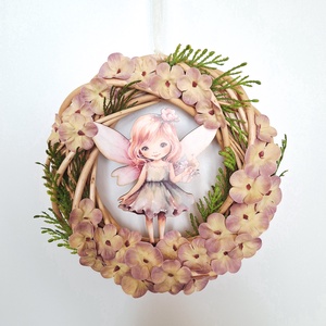 Tündéres ajtódísz hortenziával - otthon & életmód - dekoráció - ajtó- és ablak dekoráció - ajtódísz & kopogtató - Meska.hu