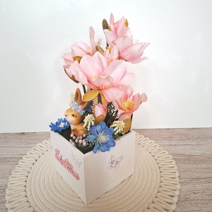 Tavaszi  dísz bájos nyuszival II. - otthon & életmód - dekoráció - asztal és polc dekoráció - asztaldísz - Meska.hu