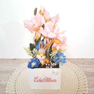 Tavaszi  dísz bájos nyuszival II. - otthon & életmód - dekoráció - asztal és polc dekoráció - asztaldísz - Meska.hu