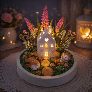 Tavaszi  dísz bájos őzikékkel - otthon & életmód - dekoráció - asztal és polc dekoráció - asztaldísz - Meska.hu