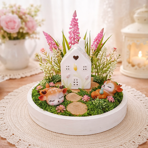 Tavaszi  dísz bájos őzikékkel, Otthon & Életmód, Dekoráció, Asztal és polc dekoráció, Asztaldísz, Virágkötés, MESKA