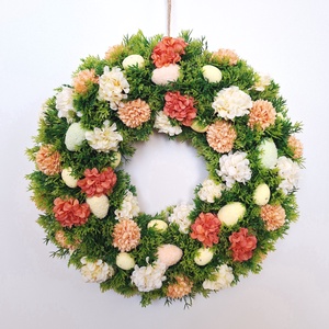 Húsvéti virágos ajtódísz - otthon & életmód - dekoráció - ajtó- és ablak dekoráció - ajtódísz & kopogtató - Meska.hu