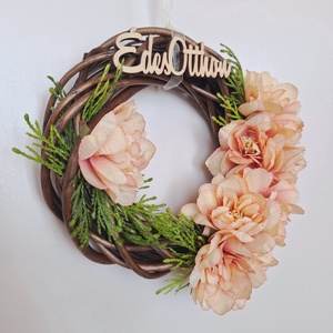 Kopogtató selyemvirágokkal  - otthon & életmód - dekoráció - ajtó- és ablak dekoráció - ajtódísz & kopogtató - Meska.hu