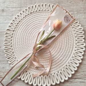 Szálas habgumi tulipán celofán csomagolásban-barack - Meska.hu