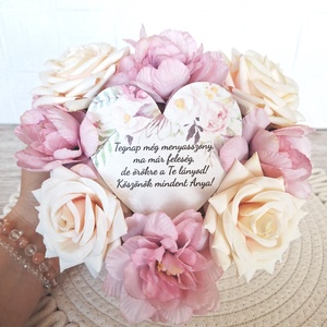 Szülőköszöntő virágbox selyemvirágokkal II. - esküvő - emlék & ajándék - köszönőajándék - Meska.hu