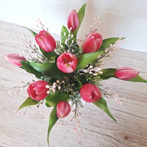 Tavaszi asztaldísz tulipánokkal II. - otthon & életmód - dekoráció - asztal és polc dekoráció - asztaldísz - Meska.hu