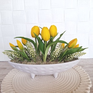   Tvaszi asztaldísz tulipánokkal - otthon & életmód - dekoráció - asztal és polc dekoráció - asztaldísz - Meska.hu