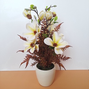 Nagy virágú magnólia kerámia kaspóban-krém I. - otthon & életmód - virágdekoráció - virágdíszek - virágdísz kaspóban - Meska.hu