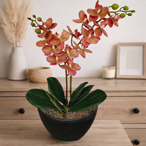 Két szálas élethű orchidea dekoráció, Otthon & Életmód, Virágdekoráció, Virágdíszek, Virágdísz kaspóban, , MESKA