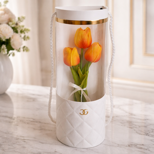 Élethű tulipánok virág táskában-sárga, Otthon & Életmód, Virágdekoráció, Virágok, Virágbox, Virágkötés, MESKA