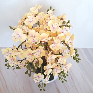 Sok virágos orchidea dekoráció kerámia tálban - otthon & életmód - virágdekoráció - virágdíszek - virágdísz kaspóban - Meska.hu