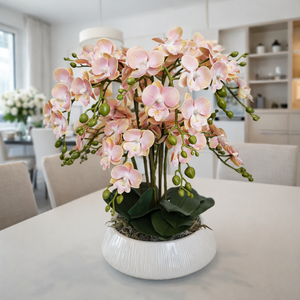 Sok virágos orchidea dekoráció kerámia tálban II. - Meska.hu