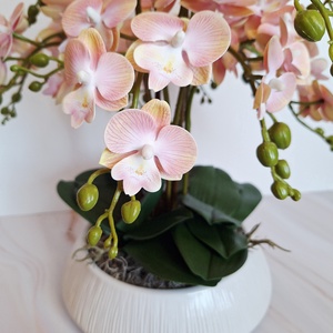 Sok virágos orchidea dekoráció kerámia tálban II. - otthon & életmód - virágdekoráció - virágdíszek - virágdísz kaspóban - Meska.hu