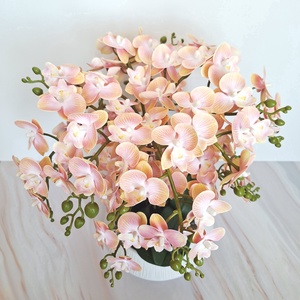 Sok virágos orchidea dekoráció kerámia tálban II. - otthon & életmód - virágdekoráció - virágdíszek - virágdísz kaspóban - Meska.hu