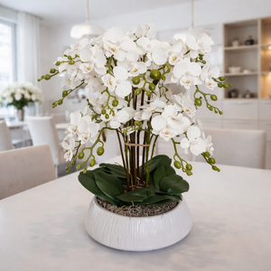 Sok virágos orchidea dekoráció kerámia tálban III. - Meska.hu