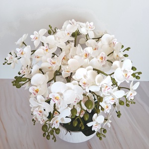 Sok virágos orchidea dekoráció kerámia tálban III. - otthon & életmód - virágdekoráció - virágdíszek - virágdísz kaspóban - Meska.hu