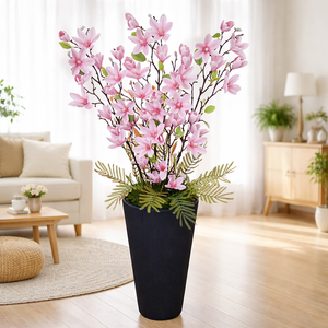 Magnólia dekoráció magas kaspóban, Otthon & Életmód, Virágdekoráció, Virágdíszek, Virágdísz kaspóban, Virágkötés, MESKA