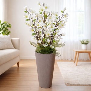 Magnólia dekoráció magas kaspóban, Otthon & Életmód, Virágdekoráció, Virágdíszek, Virágdísz kaspóban, Virágkötés, MESKA