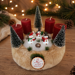 Adventi koszorú-hóember figurákkal - Meska.hu