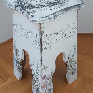 Fehér hokedli - otthon & életmód - bútor - más bútor - Meska.hu