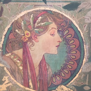 Mucha plakáttal díszített éjjeli szekrény - otthon & életmód - bútor - szekrény - Meska.hu