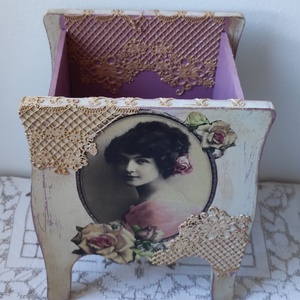 Romantikus tároló, mini szekrényke - otthon & életmód - tárolás & rendszerezés - íróasztali tároló - Meska.hu