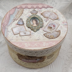 Sisi- Sissi -Erzsébet királyné portréjával díszített kalapdoboz, Otthon & Életmód, Tárolás & Rendszerezés, Doboz, Decoupage, transzfer és szalvétatechnika, Scrapbook, MESKA