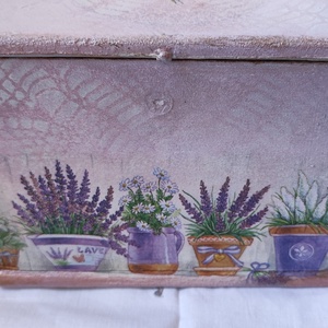 Levendulás antik, felújított fali sótartó - otthon & életmód - konyhafelszerelés, tálalás - konyhai tárolás - fűszertartó - Meska.hu