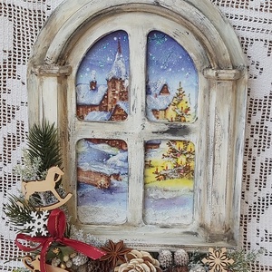 Karácsonyi ajtódísz, falidísz, kopogtató - karácsony - adventi díszek - adventi ajtódísz - Meska.hu