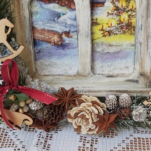 Karácsonyi ajtódísz, falidísz, kopogtató - karácsony - adventi díszek - adventi ajtódísz - Meska.hu