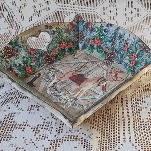 Karácsonyi kínáló tálca - otthon & életmód - konyhafelszerelés, tálalás - tálalás - tálca - Meska.hu