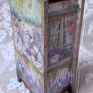 Fiókos tároló szekrényke provanszi stílusban, írószertartó - otthon & életmód - tárolás & rendszerezés - íróasztali tároló - Meska.hu