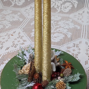 Adventi / karácsonyi asztaldísz angyalkával - karácsony - adventi díszek - adventi asztaldísz - Meska.hu