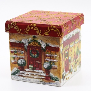 Karácsonyi házikó, mesebolt, Karácsony, Karácsonyi lakásdekoráció, Karácsonyi falu, házikó, Decoupage, transzfer és szalvétatechnika, MESKA