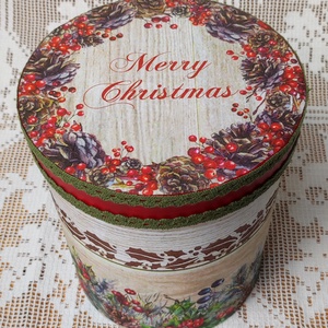 Karácsonyi nagyméretű sütisdoboz, kekszesdoboz - Meska.hu