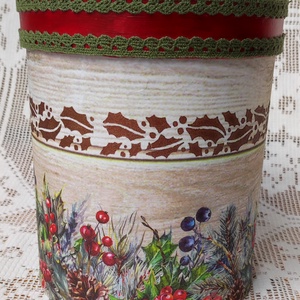 Karácsonyi nagyméretű sütisdoboz, kekszesdoboz - otthon & életmód - tárolás & rendszerezés - doboz - Meska.hu