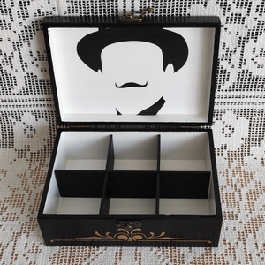 Poirot díszdoboz / teafilteres doboz - otthon & életmód - dekoráció - asztal és polc dekoráció - díszdoboz - Meska.hu