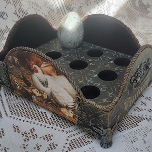 Vintage tojástartó - ünnepi díszek, dekorációk - húsvéti díszek és dekorációk - húsvéti tojástartó - Meska.hu