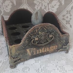 Vintage tojástartó, Ünnepi díszek, dekorációk, Húsvéti díszek és dekorációk, Húsvéti tojástartó, Decoupage, transzfer és szalvétatechnika, MESKA