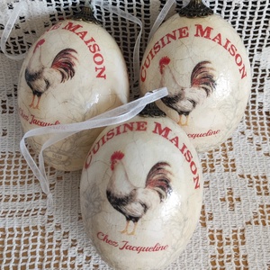 Felakasztható tojások antikolással - ünnepi díszek, dekorációk - húsvéti díszek és dekorációk - húsvéti tojás, hímestojás - Meska.hu