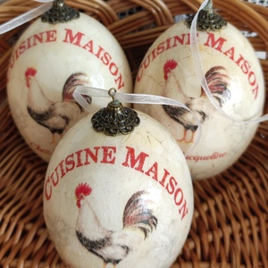 Felakasztható tojások antikolással - ünnepi díszek, dekorációk - húsvéti díszek és dekorációk - húsvéti tojás, hímestojás - Meska.hu