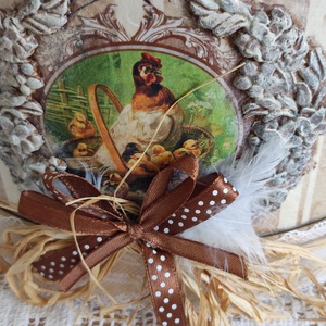 Egyedi, kör alakú vintage tojástartó - ünnepi díszek, dekorációk - húsvéti díszek és dekorációk - húsvéti tojástartó - Meska.hu