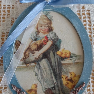 Dekoratív tojás alakú fa díszek - ünnepi díszek, dekorációk - húsvéti díszek és dekorációk - húsvéti tojás, hímestojás - Meska.hu