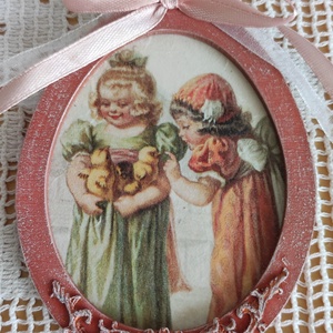 Dekoratív tojás alakú fa díszek - ünnepi díszek, dekorációk - húsvéti díszek és dekorációk - húsvéti tojás, hímestojás - Meska.hu